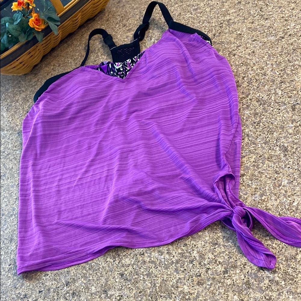 ZeroXPosur Swim Top L (12) Purple? Pink? Tankini Top